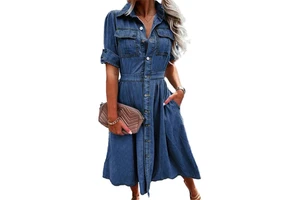 Trendy Women's Denim Suit in a Unique Colored Wash with Contrast Stitching Women's Embellished Denim Suit
