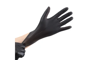 Disposable Powder-Free Black Nitrile Safety Gloves with Anti-Slip & Breathable Features Flexible Design Customizable Sizes
