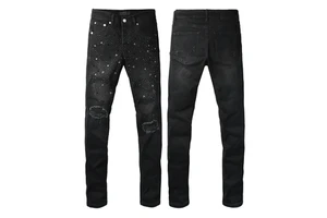 High Quality Trendy Stacked England Hip Hop Denim Pants Fashionable Mens Trousers Men's Blue Heavy Craft Slim Stretch Jeans