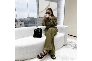 Women's Casual Denim Polyester Long Sleeve Two-Piece Autumn Suit Set