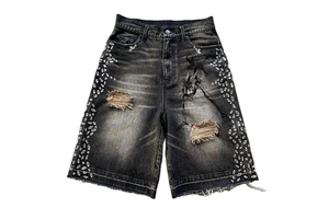 Summer Shorts Jean Pants Denim Men Rhinestone Shorts New Hot Fashion 2025 OEM Custom Color Wholesale High Quality Men's Wear