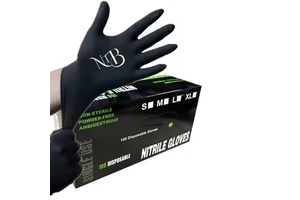 Custom Tattoo Latex Free Powder Free PrintedNitrile Gloves 3mil 4mil Disposable Nitrile Gloves With Brand Logo
