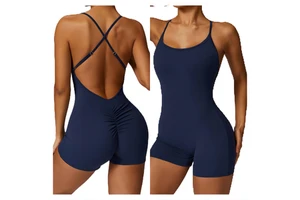 Quick Dry Naked Feeling Sports Jumpsuit Casual Running and Fitness Suit Tight and Beautiful Back Yoga Suit