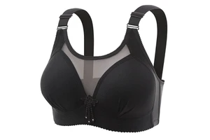 Wholesale Women Thin Mesh Bras Plus Size Wireless Massage Lining Underwear Female Seamless Push Up Bras