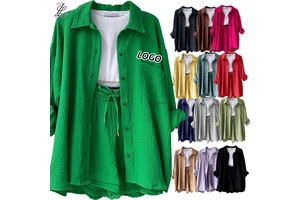 Two-piece Suit Custom LOGO Women's Sets Long Sleeves High Waist and Drawstring Shorts Tracksuits Jogger Plus Size Casual Suit