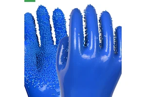 HTR PVC General Purpose Anti-Chemical Anti-Slip Oil Resistant Waterproof Durable Safety Gloves 13-Gauge Cotton Lined 26cm