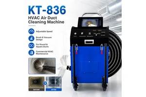 KT-836 Commercial HVAC Duct Cleaner with Camera Monitor Brush and Vacuum System