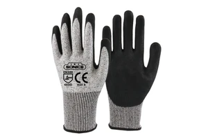 SONICE Wholesale HPPE Anti-Cut Anti-Slip CE Certified Nitrile Sandy Coated Safety Gloves EN388 Cut Resistance 5 ANSI/ISEA Level