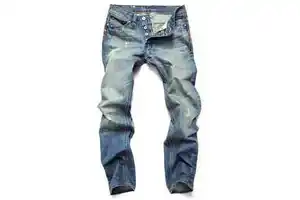 Brand New Men's Jeans Old Fashion Style Straight Ripped Trousers Regular Fit with Simple Plus Size Denim Fabric