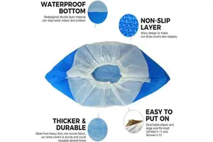 Disposable Anti-Dust Blue Safety Shoe Covers Waterproof Non-Woven PE CPE Shoe Cover