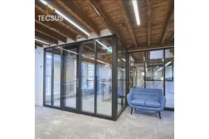 Aluminium Office Partitions Sound Insulation Meeting Room Work Station Transparent Glass Partition Wall
