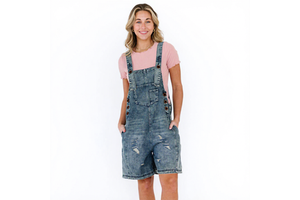 Women's Summer Casual One-Piece Blue Denim Pants Rompers High-Elastic Overalls Pattern Sleeveless Skinny Fit Cargo Pants Dark