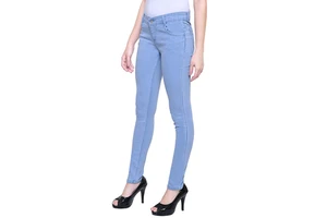 Custom New Design High Quality Style Women Jeans Pant Solid Color Comfortable Women Jeans Pant