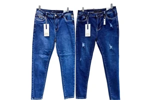 Foreign Trade Women's High Waist Skinny Fit Casual Denim Jeans Elastic Waist Spring Summer Autumn Winter Wholesale