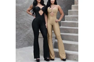 Summer Women Sports Hollow Jumpsuit