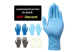 XINGYU CE Custom Blue Disposable Nitrile Gloves Powder Free Barber Work Safety Gloves Nitrile Blue Disposable Nitrile Gloves