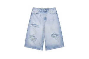 Manufacturer Edge Denim Shorts Custom Distressed Vintage Breathable Summer Designer Dirty Washed Straight Jeans Shorts Men