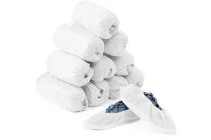 wholesale 100pcs packed thickness Disposable white fabric shoe Covers skid resistant shoe covers for office