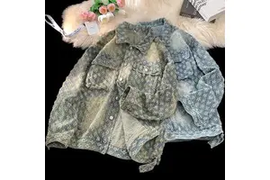 Men's Casual Loose Denim Jacket Embroidered Heavyweight Autumn Winter Fashion Brand New Style Hot Sale of the Season Comfortable