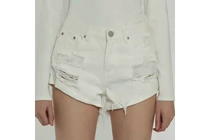 Low MOQ Mid Belt Vintage Sexy Y2K Distressed Denim Shorts Women Ripped Streetwear Summer Casual Comfort Eco-Friendly High
