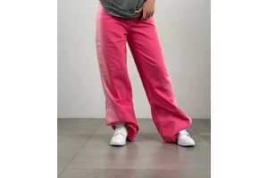 New Custom Women's High Waist Loose Fit Rivet Woven Denim Jeans Wide Leg Washed Vintage Distressed Pants