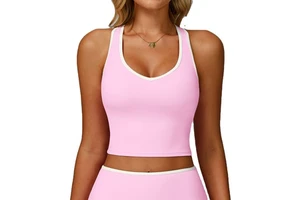 Women's Sports Tank Top Breathable Quick-Dry Fitness Crop Top For Gym Running Yoga Vest