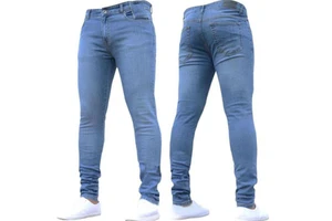 Men's Casual Vintage Wash Hip Hop Pencil Pants Skinny Stretch Cotton Jeans S-3XL Sizes Mid Work Trousers Retro