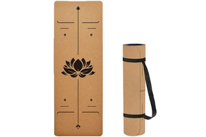 LEECORK Non Slip Cork Yoga Mat Custom Organic Eco Friendly Thick Yoga Matte Tpe Natura Cork Rubber Yoga Mat