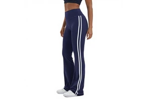 Striped Breathable Yoga Flared Pants Hip-liftingTrousers Sports Casual