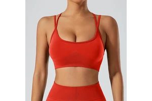 OEM Double Shoulder Straps Sports Bra Yoga Crisscross Straps Quick Dry for Women