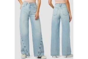 Fashion Brand OEM Wholesale Denim Light Blue Vintage Wash Casual Sexy Boyfriend Style Highwaist Wide Leg Baggy for Women Jeans
