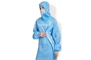 Class 100 GMP Standards 0.5-Grid Diagonal-Pull Anti-Static Dust-Proof Cleanroom Coverall