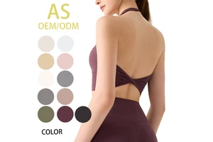 Solid Color Slim Fit Yoga Top with Seamless Hem Detailing Premium Smooth Stretch Fabric Halter Crop Tank Top