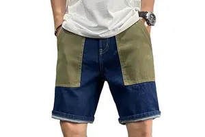 New Fashion Denim Men's Jean Shorts Washed Mid Waist Denim Shorts Customized Design Shorts