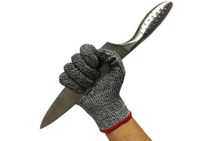 En388 String Knit HPPE Level 5 Cut-Resistant Work Gloves Anti-Cut PU Gloves for Glass Handling