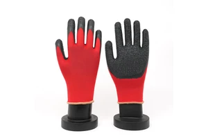 13G Knitted Latex Wrinkled Palm Coated Work Gloves for Construction Warehouse Mechanical Safety Protection