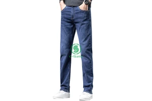 New Men's Stretch Jeans Denim Cotton Fabric Slim Fit Skinny Fashion Streetwear Versatile Casual Long Trousers