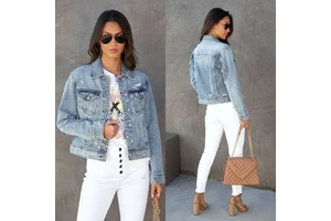 High Fashion Women's High Quality Breathable Denim Jacket with Tassel Decoration Wholesale Short Jean Plain Coats