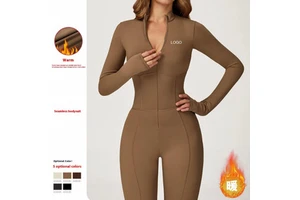 All-In-One Women's Outdoor One-Piece Casual Sports Fitness Jumpsuit Spandex/Polyester Breathable Lightweight Stand-Up Collar