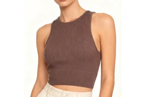 Women's High Stretch Seamless Spandex/Nylon Yoga Tank Top Quick Dry Breathable Eco-Friendly Crew Neck Sporty Activewear