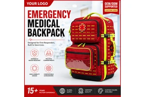 Emergency Medical Backpack First Aid Trauma Bag High Visibility Waterproof Multi Compartment EMS Rescue Backpack OEM ODM