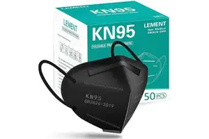 Hot Selling Disposable Black 50PCS Box KN95 Face Masks 5-Layer Individually Packed