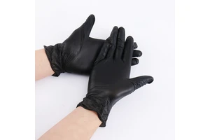 RTS High Quality Factory Price Black Nitrile Gloves Certification Powder Free Disposable Work Nitrile Gloves