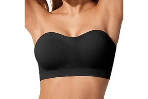 Factory Bulk Wholesale Non Slip Invisible Shoulder Strap Removable Pads Women's Seamless Wire Free Strapless Bandeau Bra