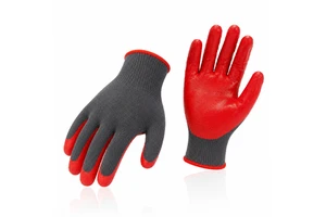 Wholesale Sustainable Recycled Red Nitrile Coated Gloves Bulk Price Touchscreen Safety Work Gloves For Logistics