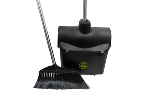 Allesd CleanRoom ESD Cleaning Tools Anti-static Black Plastic Dustpan and Broom Set for Safety Area