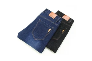 2025 Plus Size Men's Denim Regular Trousers Comfortable Breathable Wholesale Jeans Casual Print
