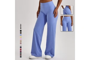 SHINBENE Super Cloud 32" No Camel Toe Gym Workout Wide Leg Pants High Waist Yoga Straight Leg Pants For Women