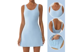 Wholesale Custom Logo One-Piece Jumpsuits Slim Sports Fitness Golf Badminton Skirt Yoga Suits Tennis Wear Breathable Fitness