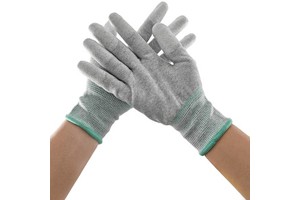 EN 61340 ESD Anti-Static Disposable Gloves Seamless Knit PU Finger Coated Cleanroom Assembly Gloves CE ROHS Certified Custom